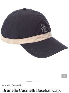 Brunello Cucinelli Navy Cap with Cream Trim MSRP 655$